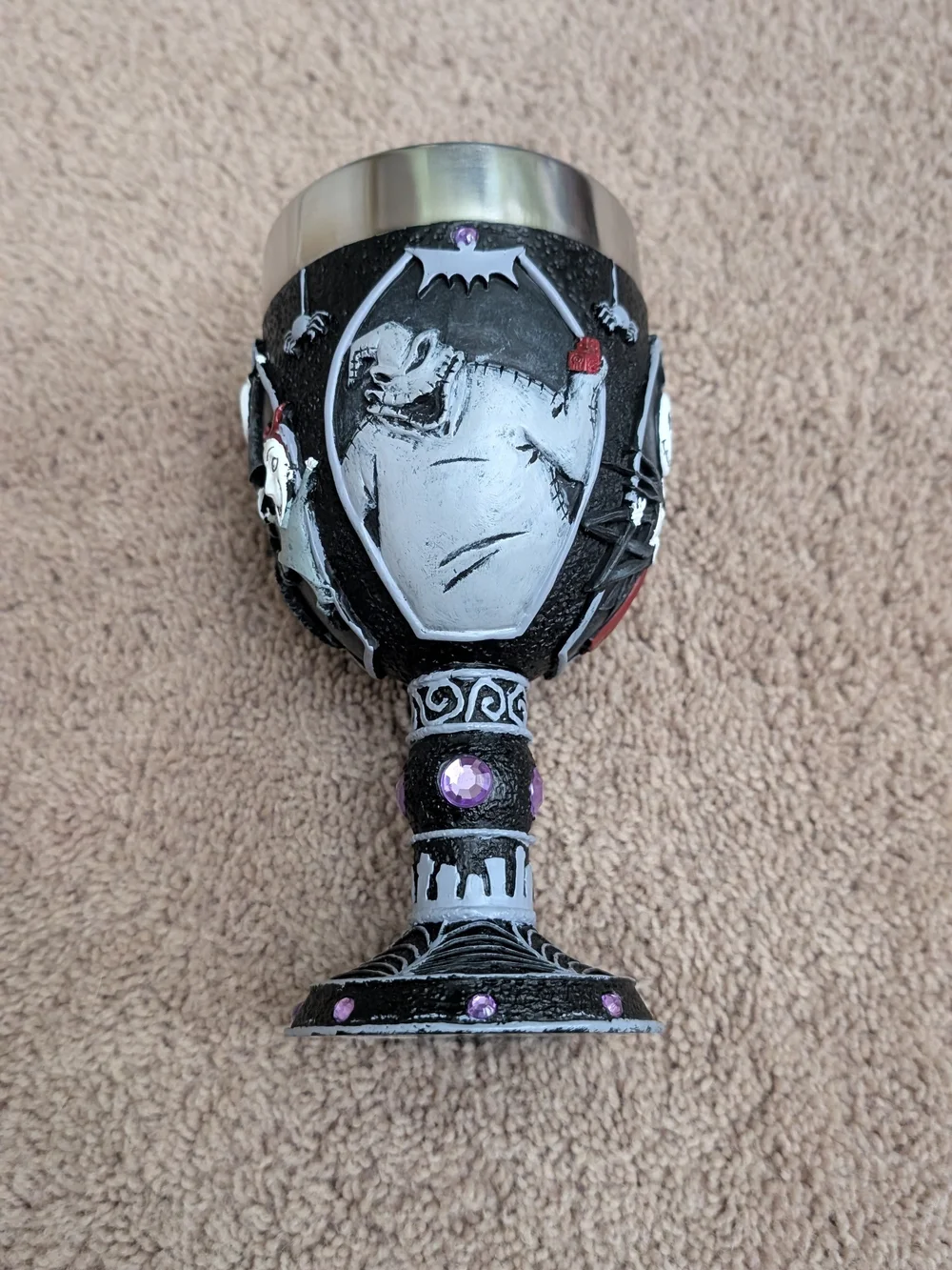 The Nightmare Before Christmas Jack & Sally Decorative Goblet - Black and Purple